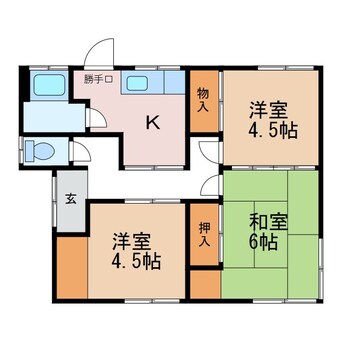 間取図 寿北酒井貸家　北西棟