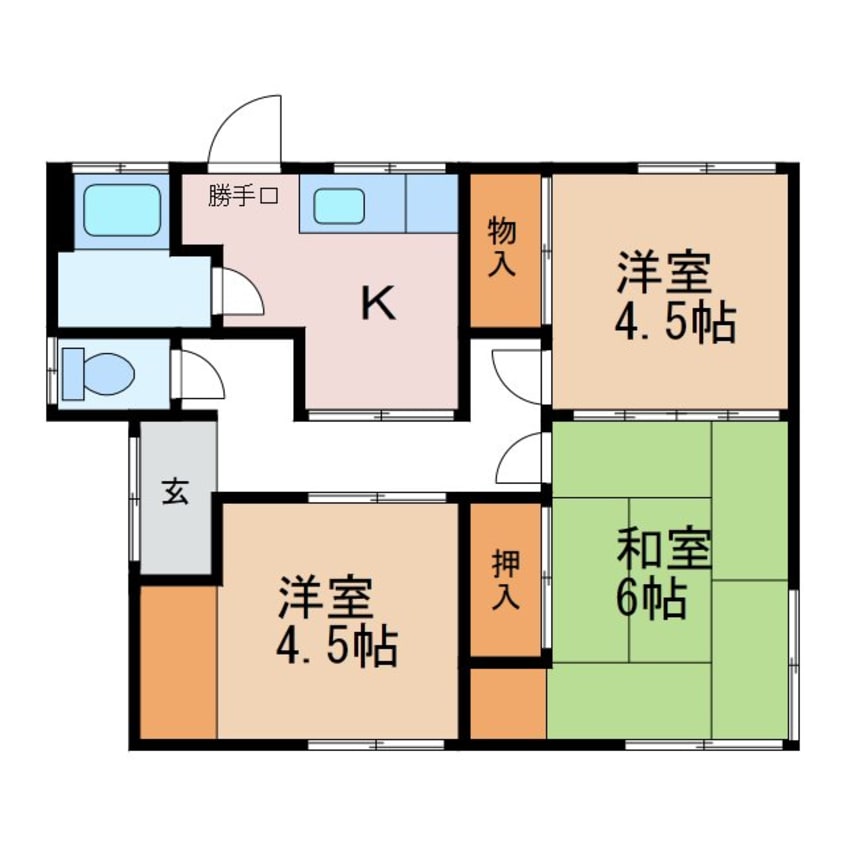 間取図 寿北酒井貸家　北西棟