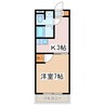 ステーション21 1Kの間取り