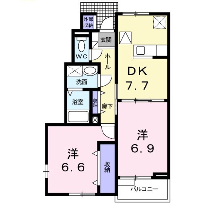 間取図 オーチャードビュウＡ