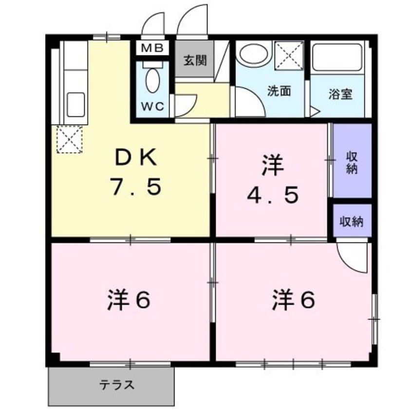 間取図 エルディム永原II