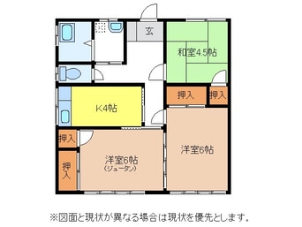 間取図 林貸家3-1