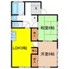 広丘林貸家 2LDKの間取り