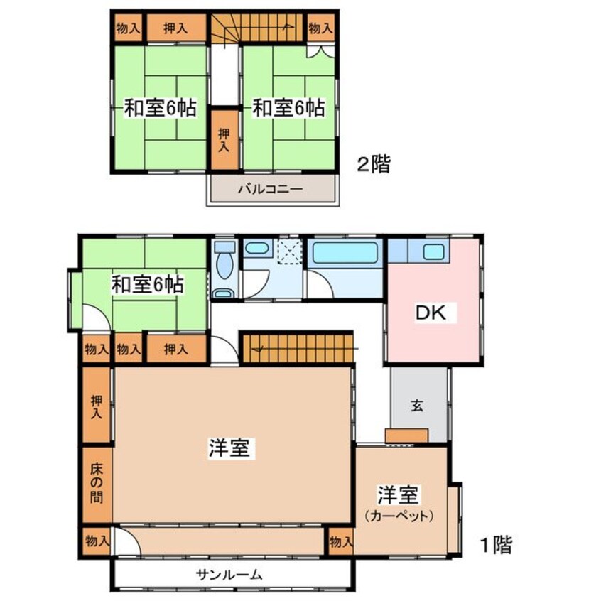 間取図 洗馬貸家