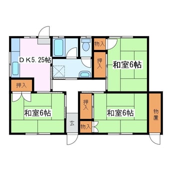 間取図 篠ノ井線/平田駅 徒歩10分 1階 築40年