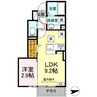 サンソレイユ 1LDKの間取り