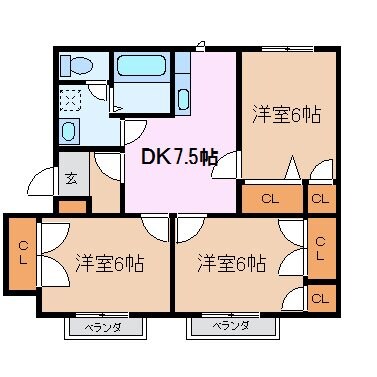 間取り図 フレグランスフジＢ