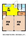 飯田線（長野県内）/伊那北駅 徒歩34分 2階 築51年 2Kの間取り