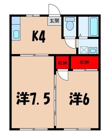 間取図 飯田線（長野県内）/伊那北駅 徒歩38分 1階 築41年