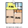サンシャイン泉 2Kの間取り