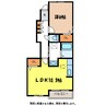プランタンII 1LDKの間取り