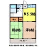 マンション原 2Kの間取り