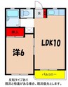 ニューハイツワデ 1LDKの間取り