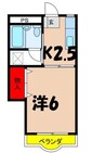 東栄マンション 1Kの間取り
