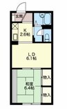 フレグランス上の原 1LDKの間取り
