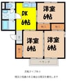 箕輪マンション 3DKの間取り