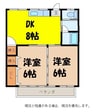 マンション白鳥 2DKの間取り