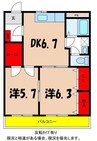 ビークレスト 2DKの間取り
