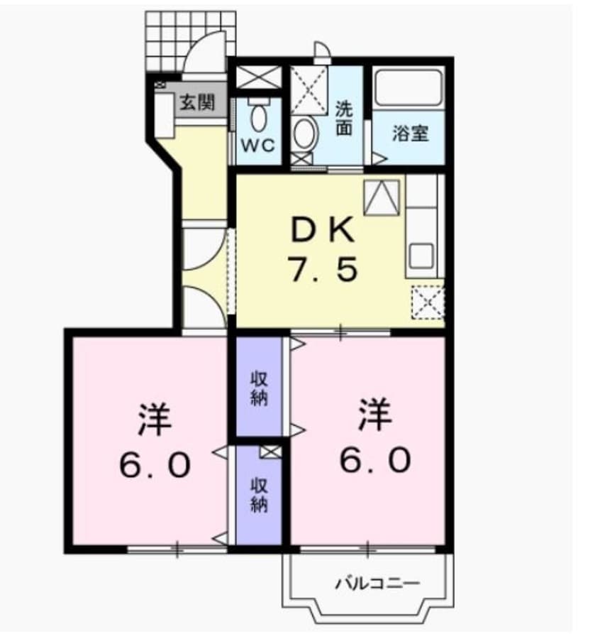 間取図 飯田線（長野県内）/伊那新町駅 徒歩8分 1階 築22年