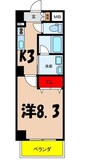 セントラルヒル 1Kの間取り