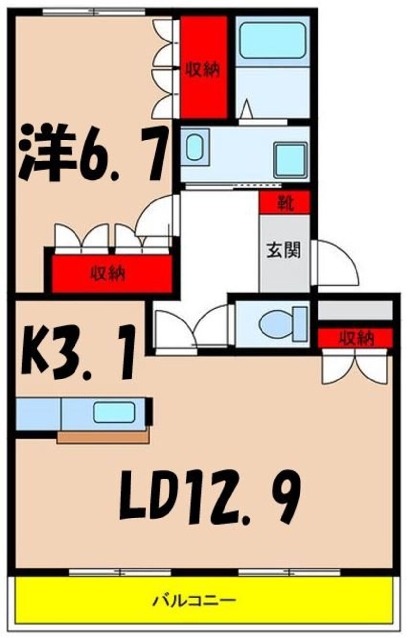 間取図 飯田線（長野県内）/木ノ下駅 徒歩10分 2階 築18年