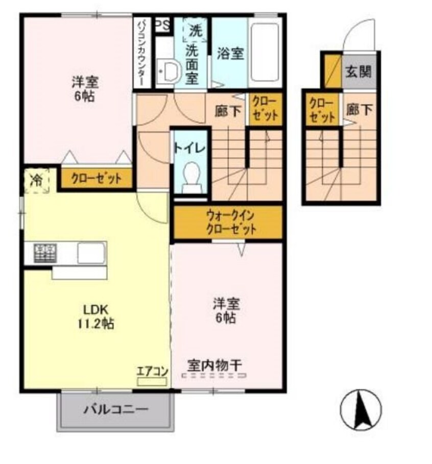 間取図 飯田線（長野県内）/小町屋駅 徒歩8分 2階 築15年