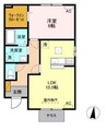 ロイヤルガーデン中島II 1LDKの間取り