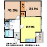 吉沢団地 2DKの間取り