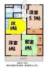 ビアンロジュマンI 3DKの間取り