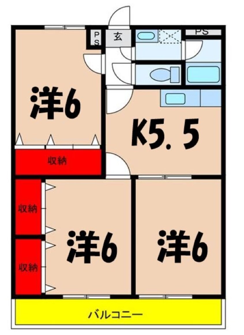 間取図 レジデンスコスモ