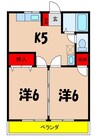 ハイツランスモール 2DKの間取り
