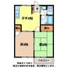 ドミール飯坂 2DKの間取り