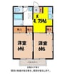 御園青山ハイツＢ 2Kの間取り