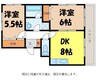 フォレスト小林 2DKの間取り