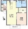 レーベンＡ 1LDKの間取り