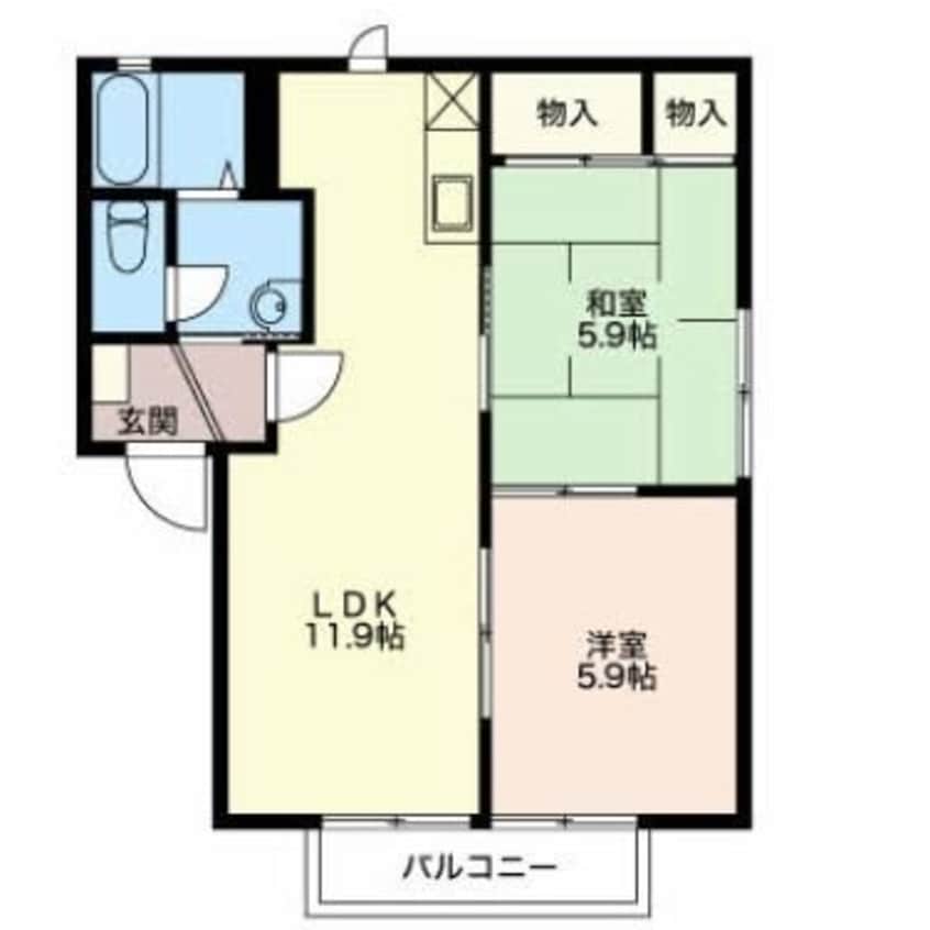 間取図 飯田線（長野県内）/宮田駅 徒歩12分 2階 築29年