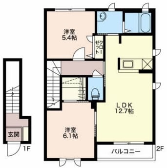 間取図 飯田線（長野県内）/小町屋駅 徒歩14分 2階 築18年