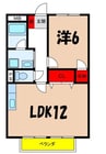リバティーハイツＢ 1LDKの間取り