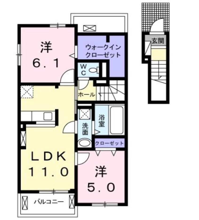 間取図 飯田線（長野県内）/小町屋駅 徒歩9分 2階 築8年