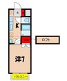 ヴェルートラルヂュI 1Kの間取り