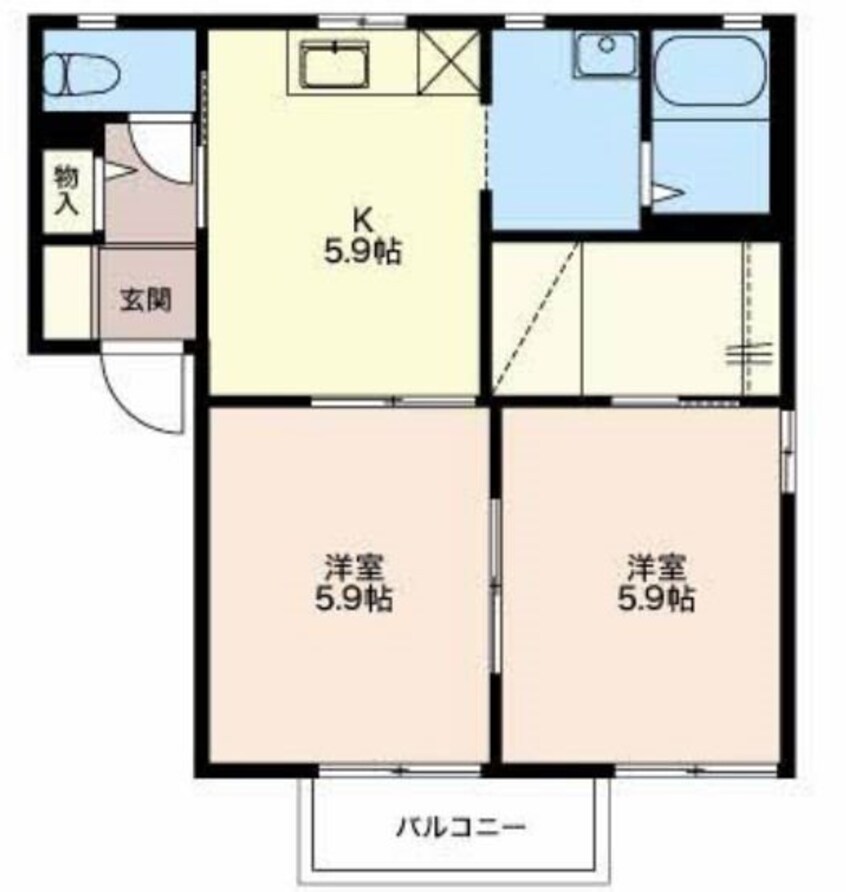 間取図 飯田線（長野県内）/羽場駅 徒歩5分 2階 築24年