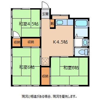 間取図 飯田線（長野県内）/伊那市駅 徒歩15分 1階 築34年