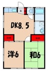 酒井ハイツ（集合） 2DKの間取り