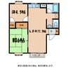 コーポ辻ヶ花Ｂ 2LDKの間取り