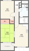 MK47 2DKの間取り