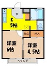 ハイツパークアベニュー 2Kの間取り