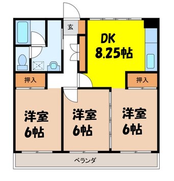 間取図 飯田線（長野県内）/伊那北駅 徒歩1分 4階 築40年