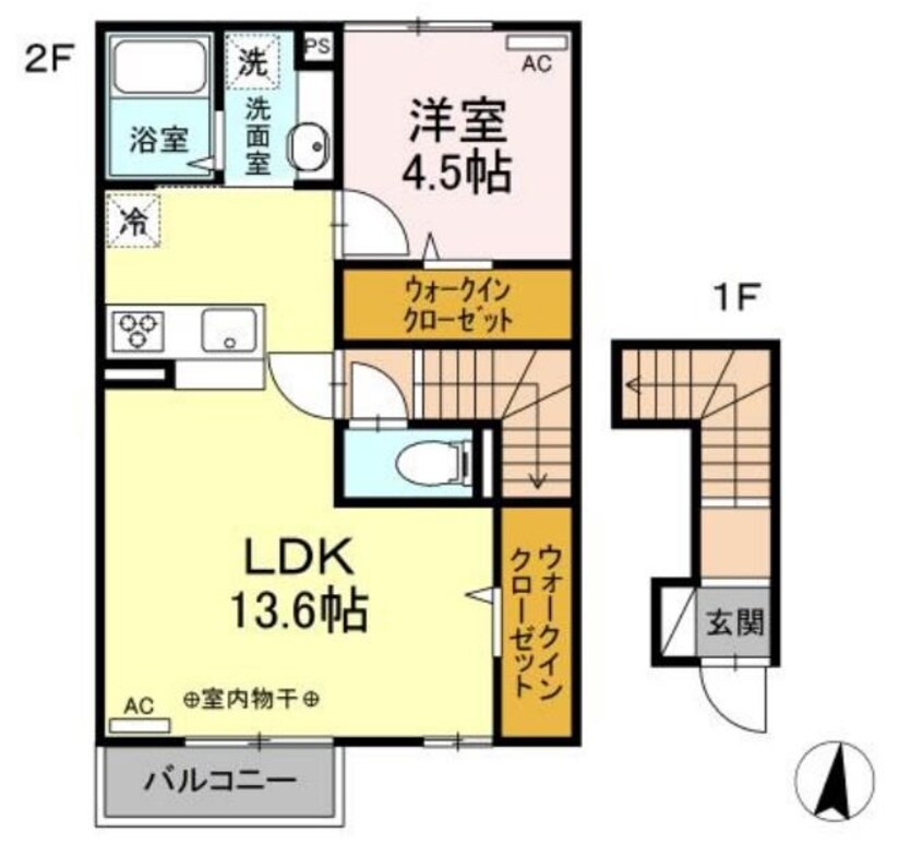 間取図 飯田線（長野県内）/小町屋駅 徒歩13分 2階 築3年