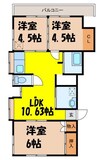 コマミエール 3LDKの間取り