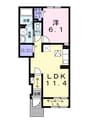 飯田線（長野県内）/伊那北駅 徒歩36分 1階 築浅 1LDKの間取り